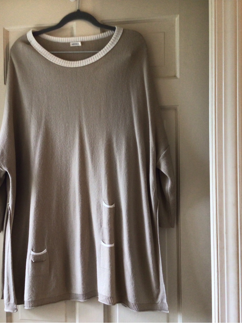 Mersea Cozy Scoop Neck Tunic Sweater in Taupe